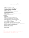 Name: . Study Guide – Solutions, Acids, and Bases Solutions