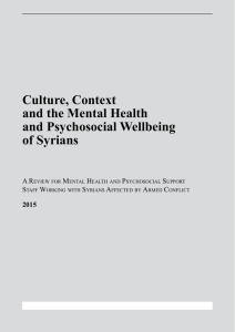 Culture, Context and the Mental Health and Psychosocial Wellbeing of