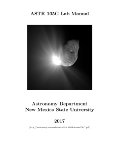 ASTR 105G Lab Manual Astronomy Department