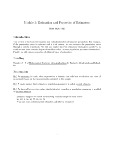 Module 3: Estimation and Properties of Estimators