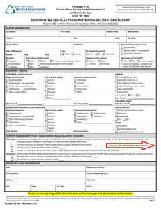 confidential sexually transmitted disease (std) case report