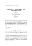 Constructing Lie Algebras of First Order Differential Operators