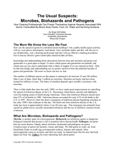 Microbes, Biohazards and Pathogens
