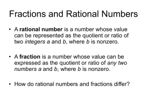 Fractions, Part 1 - University of Arizona Math