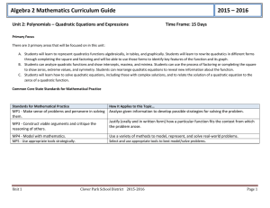 Algebra 2 Mathematics Curriculum Guide