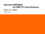 10.4 Refraction at Plane Surfaces