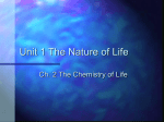 Ch. 2 The Chemistry of Life