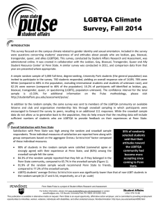 LGBTQA Climate Survey, Fall 2014