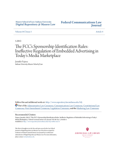 The FCC`s Sponsorship Identification Rules