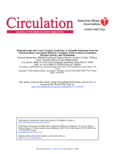 Hyperglycemia and Acute Coronary Syndrome A Scientific