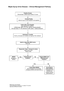Maple Syrup Urine Disease – Clinical Management Pathway