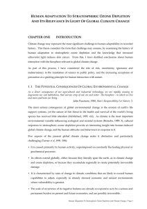 Human Adaptation to Stratospheric Ozone Depletion and Its