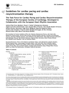ESC Guidelines for cardiac pacing and cardiac resynchronization