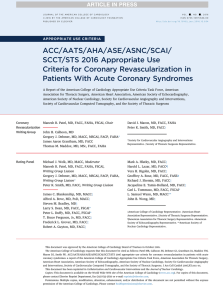 ACC/AATS/AHA/ASE/ASNC/SCAI/ SCCT/STS 2016 Appropriate Use