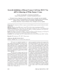 Growth Inhibition of Breast Cancer Cell Line MCF