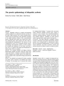 The genetic epidemiology of idiopathic scoliosis