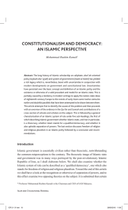 constitutionalism and democracy: an islamic