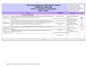 The School District of Palm Beach County GEOMETRY REGULAR