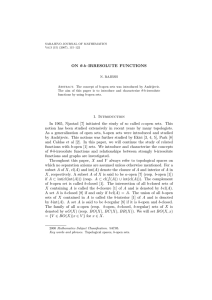 ON θ-b–IRRESOLUTE FUNCTIONS 1. Introduction In 1965, Njastad