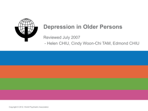 Depression in Older Persons - World Psychiatric Association