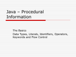 Java – Procedural Information