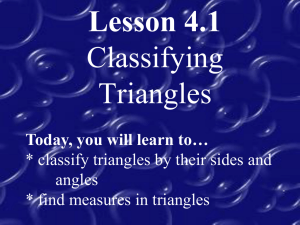 Lesson 4.1 Classifying Triangles