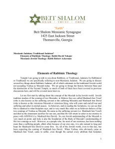 Notes - Beit Shalom Messianic Synagogue