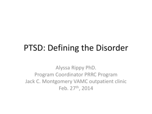 PTSD: Defining the Disorder