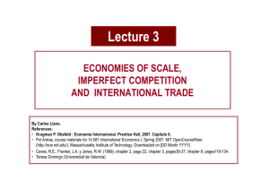 Economies of Scale, Imperfect Competition, and International Trade.