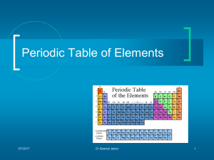 A “periodic table” is an arrangement of elements in