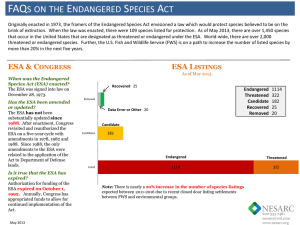 faqs on the endangered species act