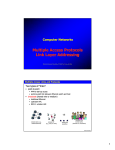 Multiple Access Protocols Link Layer Addressing