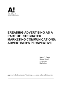 EREADING ADVERTISING AS A PART OF INTEGRATED