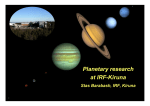 Planetary research at IRF
