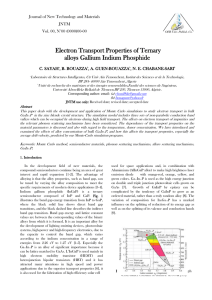 Electron Transport Properties of Ternary alloys Gallium Indium