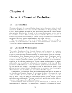 Chapter 4 Galactic Chemical Evolution