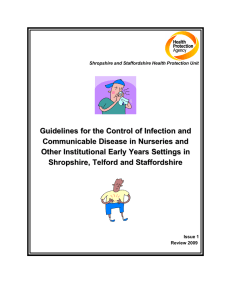 Guidelines for the Control of Infection and Communicable Disease