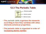 Chapter 12 The Periodic Table