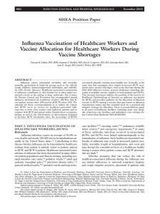 Influenza Vaccination of Healthcare Workers and Vaccine Allocation
