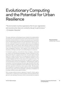 Evolutionary Computing and the Potential for Urban Resilience