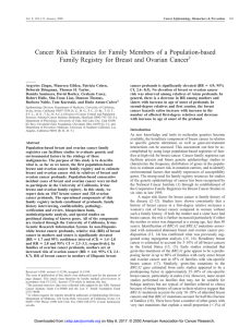 Cancer Risk Estimates for Family Members of a Population