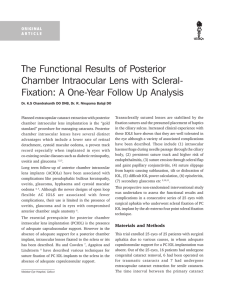 The Functional Results of Posterior Chamber Intraocular Lens with