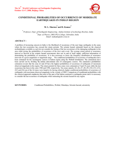 conditional probabilities of occurrence of moderate earthquakes in