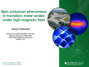 Podlesnyak, Andrey: Spin crossover phenomena in transition metal