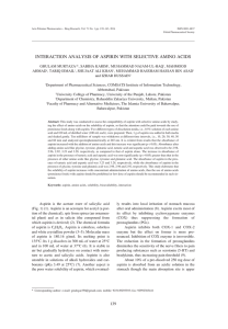 interaction analysis of aspirin with selective amino acids