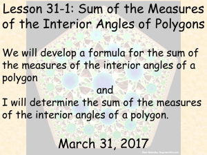 Lesson 31-1: Sum of the Measures of the Interior Angles of Polygons