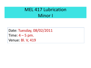 MEL 417 Lubrication Minor I