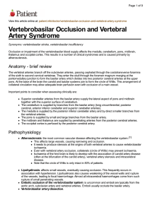Vertebrobasilar Occlusion and Vertebral Artery Syndrome