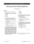 Pancreatic Cancer: Review Questions