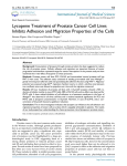 Lycopene Treatment of Prostate Cancer Cell Lines Inhibits Adhesion